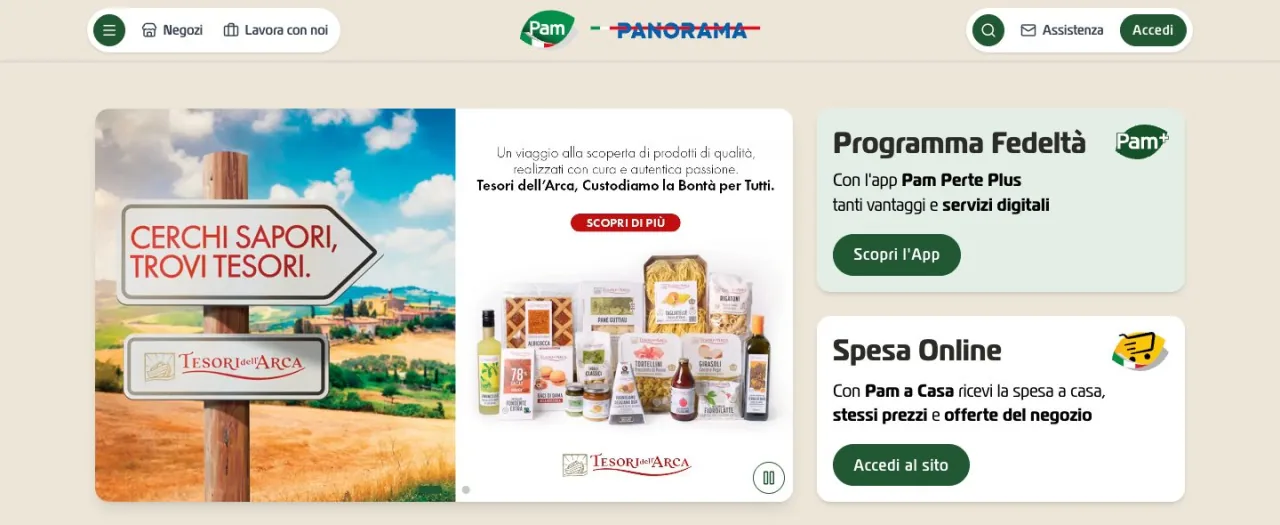 Il nuovo sito Pam
